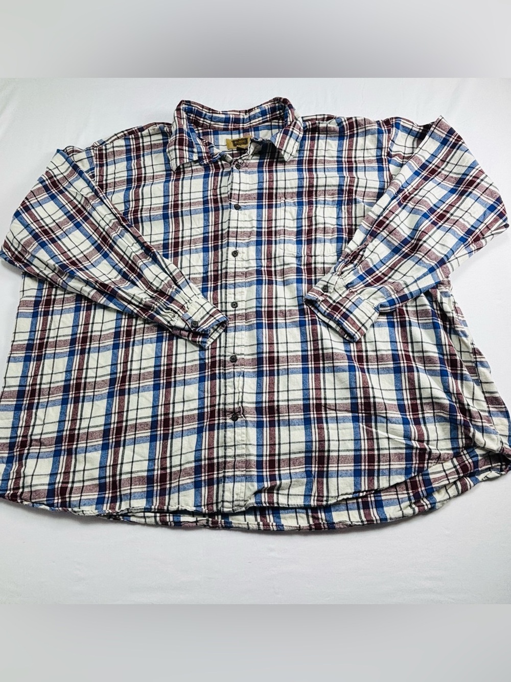 Men's Plaid Button-Down Shirt - Blue & Brown